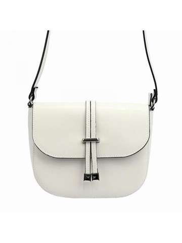 Torebka Skórzana Luka 20-028 Biała Listonoszka Elegancka Ze Skóry Naturalnej