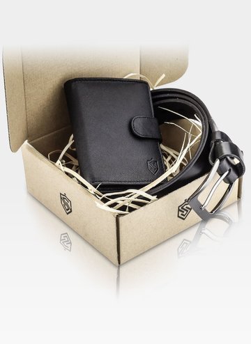 Zestaw Prezentowy STEVENS Portfel i Pasek w pudełku na prezent Dla Taty Dla Syna