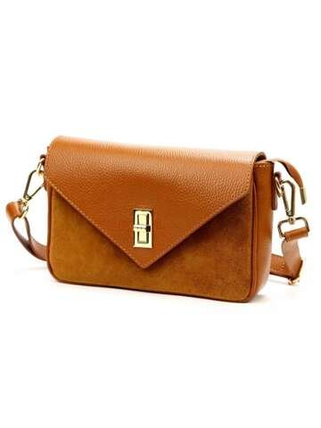 Torebka Damska Skórzana Luka 24-054 Camel Mała Listonoszka przez Ramię