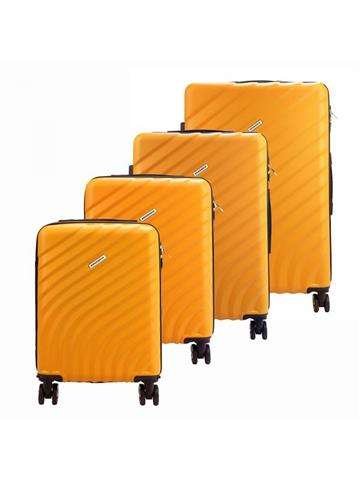 Zestaw Walizek Gregorio Pomarańczowy Fason z Czterema Kółkami i Zamkiem Szyfrowym W6007 S18/20/24/28