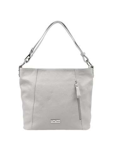 Torebka Damska Skórzana MiaMore 01-045 DOLLARO Popiel Shopperbag