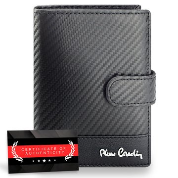 Portfel męski Pierre Cardin Carbon RFID skórzany | certyfikat, trwałość