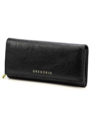 Portfel damski skórzany czarny Gregorio IT-106 RFID Secure duży pionowy