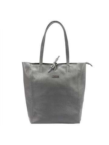 Torebka Damska Skórzana A4 MiaMore 01-014 Z DOLLARO Shopperbag Ciemny Popiel