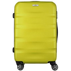 Średnia walizka z tworzywa ABS+ w żółtym kolorze wyposażona w szyfrowany zamek - Peterson