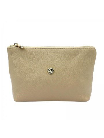 Damska skórzana kosmetyczka Gregorio COSMETICS-005 DOLLARO ciemny beż do ręki