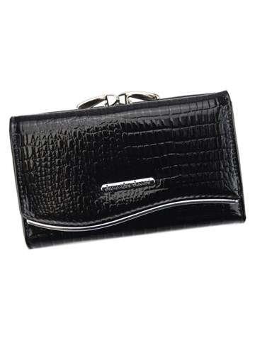 Portfel Damski Jennifer Jones 5245-2 Skórzany Czarny Poziomy RFID Secure