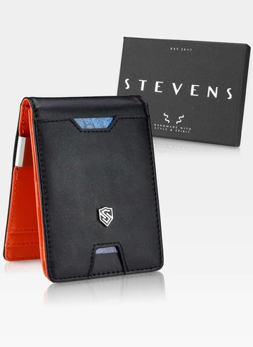STEVENS Męski Portfel Klips - WADA FABRYCZNA - nowoczesny z RFID Czarny na Karty