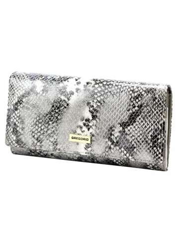 Portfel damski Gregorio SNR-102 skórzany popiel duży poziomy