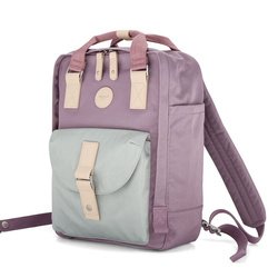 Wodoodporny plecak miejski w fioletowo-miętowym kolorze zamykany suwakiem - Himawari