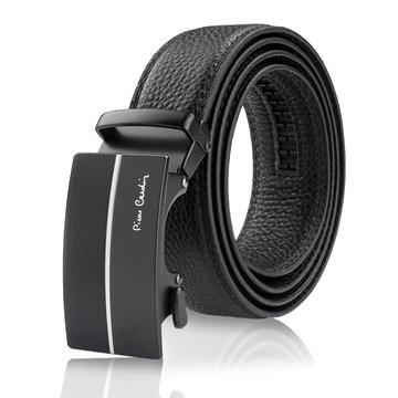 Pasek Skórzany Męski Automatyczny PIERRE CARDIN Czarny Metalowa Klamra Automatyczna