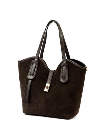 Damska Torebka Skórzana Luka 25-006 ciemny brąz