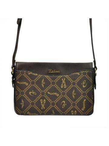 Torebka Damska Eslee ES8953 Listonoszka Eko-Skóra Kolor Coffee Mała Z Regulowanym Paskiem