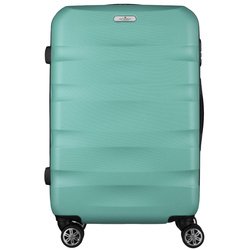 Miętowa, średnia walizka z tworzywa ABS+ z teleskopową rączką - Peterson