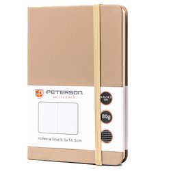 Notes w formacie A6 w  kolorze khaki zadrukowany w linie - Peterson