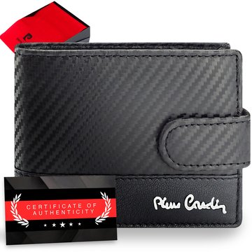 Pierre Cardin Portfel Męski Skórzany CARBON RFID I Certyfikat Zapinany