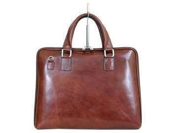 Teczka Camilla Skórzana Brązowa Duża Elegancka na Ramię z Dodatkowym Paskiem Regulowanym Mieści A4