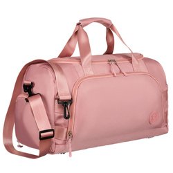 Różowa torba weekendowo-podróżna z komorą boczną na buty - Peterson