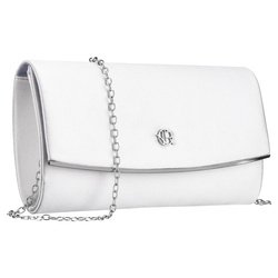 Kopertówka damska wykonana w srebrnym kolorze, zawieszona na srebrnym łańcuszku - Rovicky