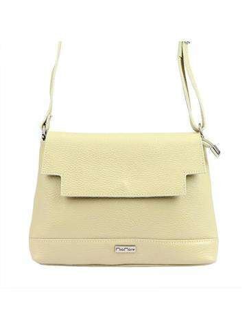 Torebka Damska MiaMore Dollaro Skóra Naturalna Beżowa Listonoszka Regulowany Pasek