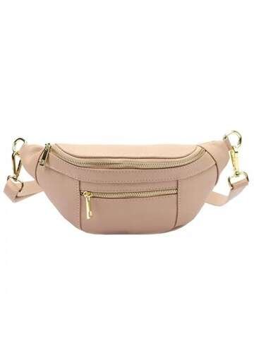 Torebka Damska Luka 20-072 DOLLARO Skóra Naturalna Ciemny Róż Listonoszka Złote Okucia