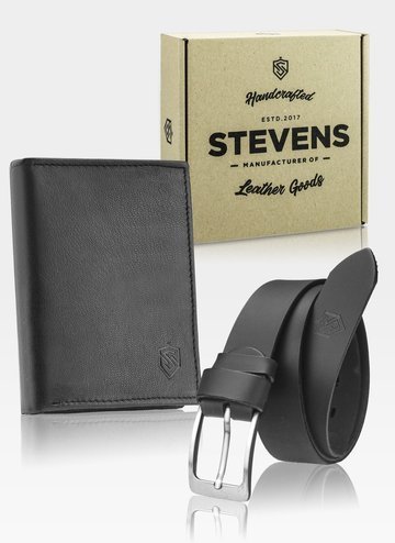 Zestaw Prezentowy STEVENS Portfel i Pasek w pudełku na prezent Dla Taty Dla Syna