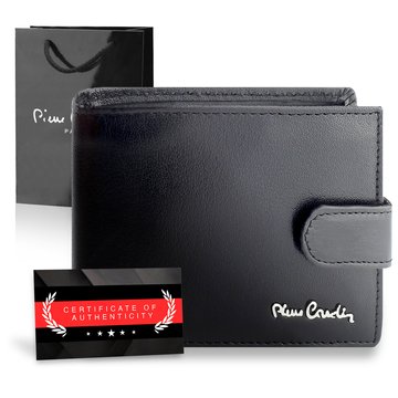 Pierre Cardin Elegancki Portfel Skórzany z Ochroną RFID Torebką Prezentową I Certyfikatem