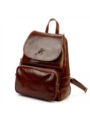 Skórzany plecak damski brązowy Florence 2007 średni na ramię