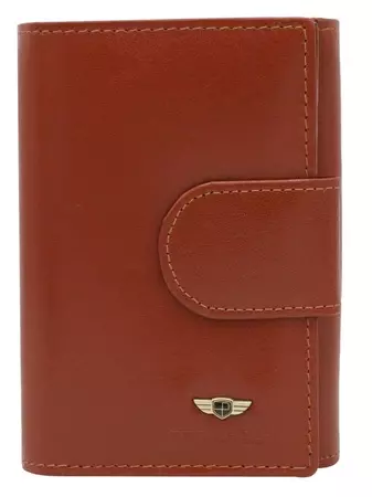 Skórzany, średni portfel damski na zatrzask — Peterson