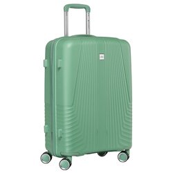 Duża walizka podróżna w zielonym kolorze z wodoodporną skorupą - Peterson