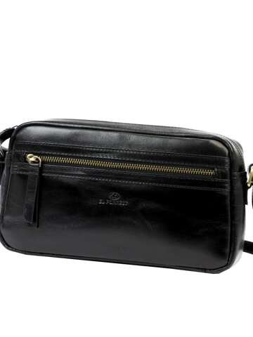 Damska Torebka Skórzana Czarna Listonoszka EL FORREST LB33-68 na Ramię