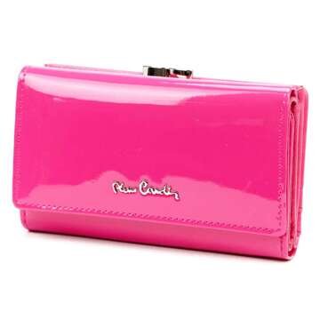 Portfel Damski Pierre Cardin 07 SHINY 108 Skóra Naturalna Lakierowana Fuksja