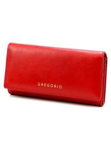 Portfel damski skórzany czerwony Gregorio IT-102 z RFID STOP